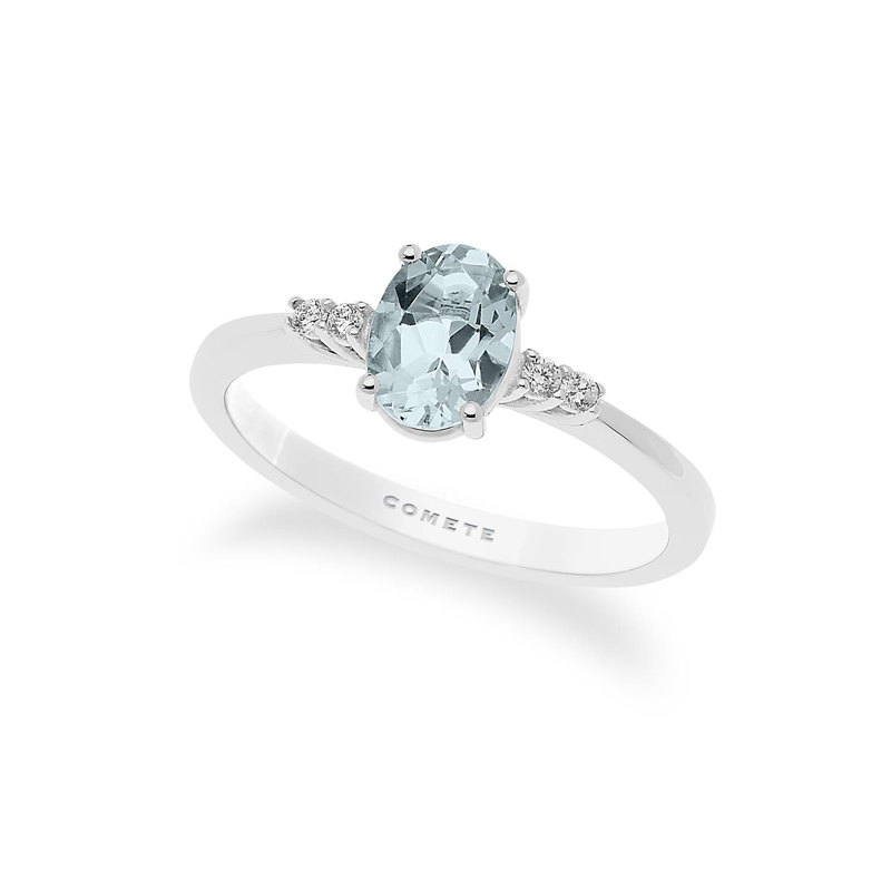 Anello Gioiello Fantasia di Colore Acquamarina Diamanti Comete Gioielli ANQ 296