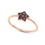 Anello Gioiello Oro Rosé 750‰ Zirconi Marroni Ambrosia AAZ 131