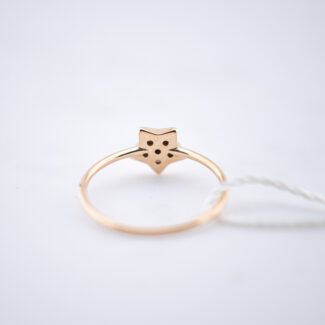 dettaglio posteriore anello gioiello oro rose zirconi marroni ambrosia aaz 131
