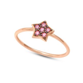 anello gioiello oro rosé zirconi rosa ambrosia aaz 128