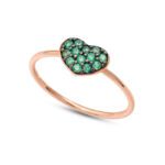 anello gioiello oro rose zirconi verdi ambrosia aaz 126