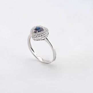 dettaglio Anello Cuore Zaffiro Diamanti Gioielleria Sanetti SNTT-ANZ003