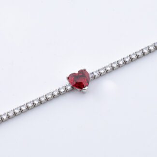 dettaglio cuore Bracciale Gioiello Tennis Cuore Gioielleria Sanetti SNTTBRG03