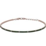 Bracciale Tennis Argento Rosé Zirconi Bianchi Verdi Diludò BRTCRV