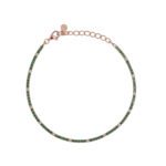 dettaglio dall'alto Bracciale Tennis Argento Rosé Zirconi Bianchi Verdi Diludò BRTCRV