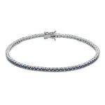 bracciale tennis argento zirconi blu comete uomo ubr 995 m20