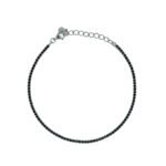 dettaglio dall'alto Bracciale Tennis Argento Zirconi Nero Diludò BRTCBN