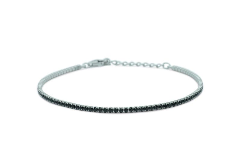 Bracciale Tennis Argento Zirconi Nero Diludò BRTCBN