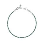 dettaglio dall'alto Bracciale Tennis Argento Zirconi Verde Bianco Diludò BRTCBVALT