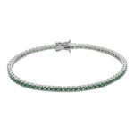 bracciale tennis argento zirconi verdi comete uomo ubr 996 m19