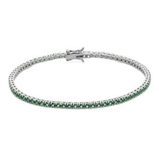 bracciale tennis argento zirconi verdi comete uomo ubr 996 m19