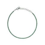 dettaglio dall'alto Bracciale Tennis Argento Zirconi Verde Diludò BRTCBV