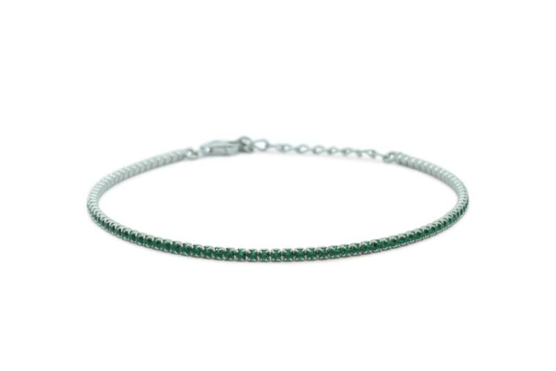 Bracciale Tennis Argento Zirconi Verde Diludò BRTCBV