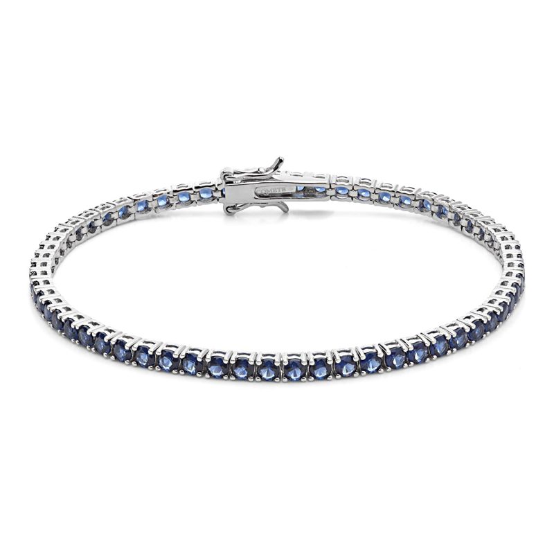 bracciale tennis comete uomo argento zirconi blu ubr 988 m19