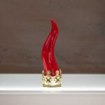 cornetto portafortuna rosso base dorata acca argenti ar 678 co/rosso
