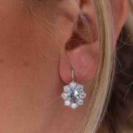 indosso Orecchini Gioiello Zirconi Bianchi Acquamarina Gioielleria Sanetti ORGS13ZA