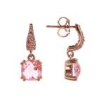 dettaglio laterale e chiusura Orecchini Gioiello Pendenti Prisma Gem Pavé Bronzallure WSBZ02182.TO