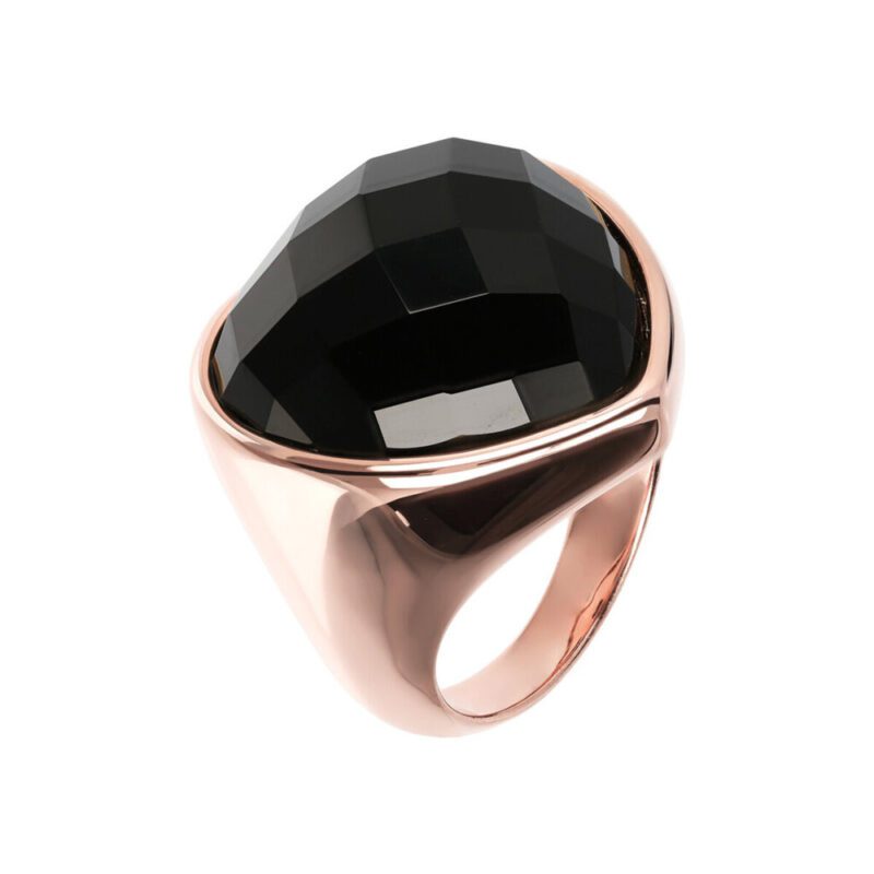 Anello Gioiello Chevalier Pietra Cuore Nera Bronzallure WSBZ01046.B-18