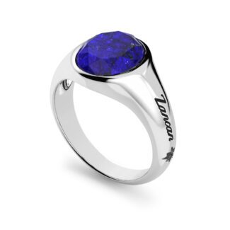 anello chavlier argento pietra blu lapis zancan exa238