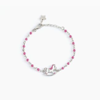 Bracciale Gioiello Bambino Cavalluccio E Inserti Rosa Mabina Gioielli 533492