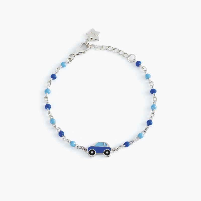 Bracciale Gioiello Bambino Macchina Blu E Inserti Mabina Gioielli 533484