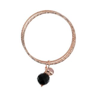 dettaglio dall'alto Bracciale Gioiello Multifilo Rigido Pietra Tonda Bronzallure WSBZ01386.BO
