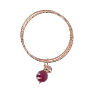 vista dell'alto Bracciale Gioiello Multifilo Rigido Pietra Tonda Bronzallure WSBZ01386.PA