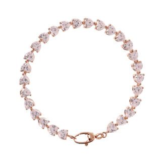 Bracciale Gioiello Tennis Cuori Zirconi Rosa Bronzallure WSBZ02023.RM-LG