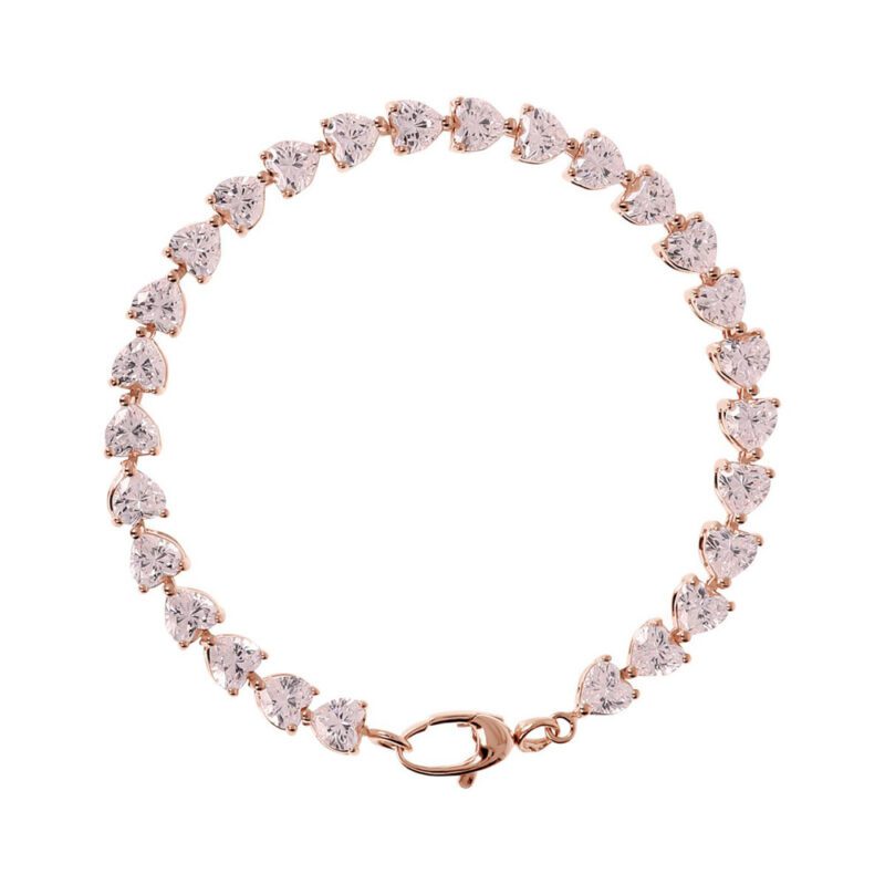 Bracciale Gioiello Tennis Cuori Zirconi Rosa Bronzallure WSBZ02023.RM-LG