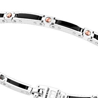 dettaglio bracciale gioiello argento oro rosa ceramica zancan kxb046r-n