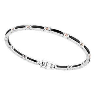 bracciale gioiello argento oro rosa ceramica zancan kxb046r-n