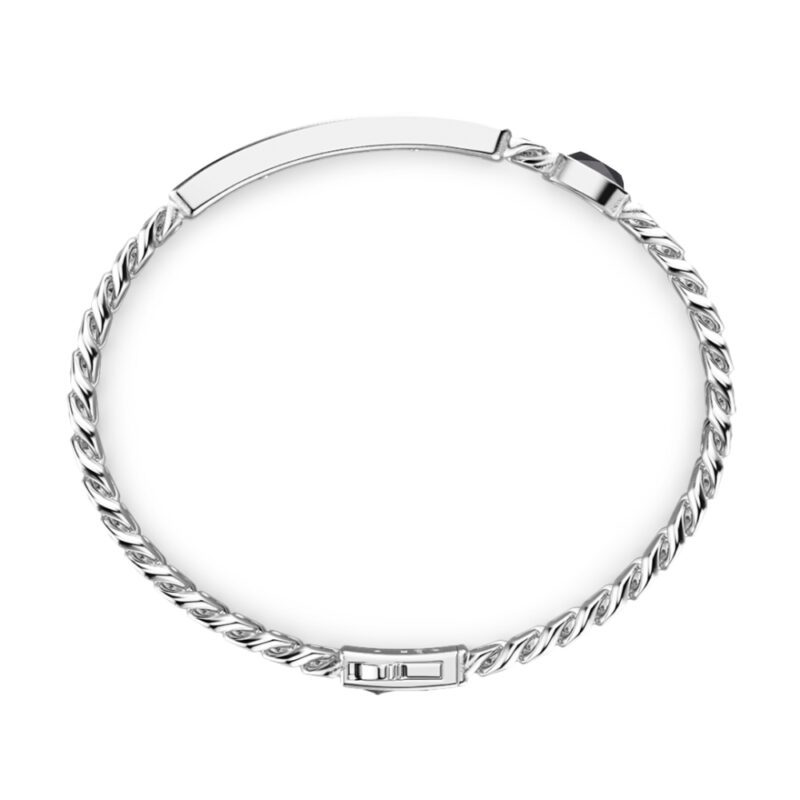 bracciale grumetta argento pietra onice nera zancan esb072