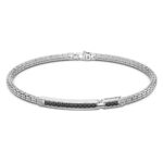 dettaglio bracciale argento e pietre nere zancan esb084