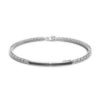 bracciale argento targa rutenio nero zancan exb727