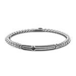 Bracciale Grumetta Argento Targa e Pietra Nera Zancan ESB087