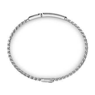 dettaglio Bracciale Grumetta Argento Targa e Pietra Nera Zancan ESB087