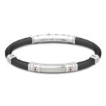 Bracciale Silicone Nero Argento e Oro Rosa Zancan EXB976R-N