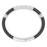 dettaglio Bracciale Silicone Nero Argento e Oro Rosa Zancan EXB976R-N