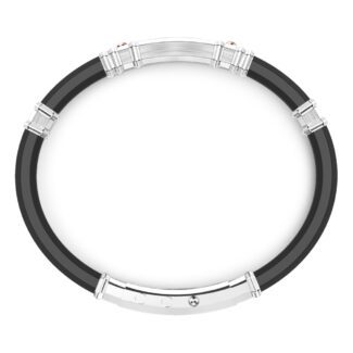 dettaglio Bracciale Silicone Nero Argento e Oro Rosa Zancan EXB976R-N