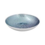 Centrotavola Piccolo Vetro Foglia Argento Azzurro Dogale Venezia 51360072