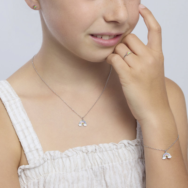 collana-bambino-arcobaleno-argento-mabina-gioielli-553621-2 indosso Collana Gioiello Bambino Arcobaleno Argento Mabina Gioielli 553621