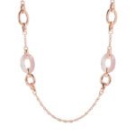 dettaglio Collana Gioiello Lunga Maglie Ovali Quarzo Rosa Bronzallure WSBZ01622.RQ