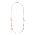 Collana Gioiello Lunga Maglie Ovali Quarzo Rosa Bronzallure WSBZ01622.RQ