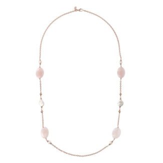dettaglio completo Collana Gioiello Lunga Pietre Perle Bianche Bronzallure WSBZ01410.PRL+RQ