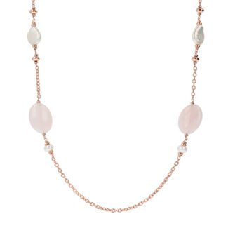 Collana Gioiello Lunga Pietre Perle Bianche Bronzallure WSBZ01410.PRL+RQ