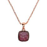 dettaglio ciondolo Collana Gioiello Pendente Pavé Cubic Zirconia Bronzallure WSBZ00617.ROSE