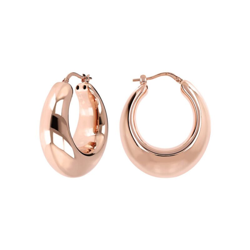 orecchini-gioiello-cerchio-bombati-bronzallure-wsbz01629r-2 dettaglio laterale e chiusura Orecchini Gioiello Cerchio Bombati Bronzallure WSBZ01629.R