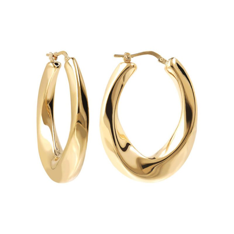 orecchini-gioiello-cerchio-golden-ritorti-spessi-bronzallure-wsbz02044yy-2 dettaglio laterale e chiusura Orecchini Gioiello Cerchio Golden Ritorti Spessi Bronzallure WSBZ02044Y.Y