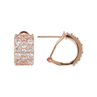 dettaglio laterale e chiusura Orecchini Gioiello Cerchio Pavé Cubic Zirconia Bronzallure WSBZ01962.W