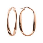 dettaglio laterale e chiusura Orecchini Gioiello Cerchio Ritorti Ovale Bronzallure WSBZ01877.R